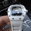 horloge Datum Luxe Mens Mechanisch Horloge Richa Milles Rm055 Volledig Automatisch Uurwerk Saffier Spiegel Rubber Horlogeband 8hb0 Zwitserse Horloges