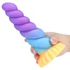 Nxy sex anaal speelgoed 8inch multicolor siliconen plug speelgoed voor mannen vrouwen enorme grote dildo kont mannelijke prostaat massage vrouwelijke anus expansie 1220