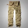 Calças de carga militar de algodão masculino 8 bolsos de trabalho casual de combate calças de carga do exército militar do exército militar mais tamanho 40 42 44 201128