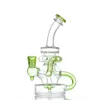 2022 Green Hookah Glash Bong Rury wodne Recycler Tobacco Smoking Bubbler Rury Bongs Butelki Dab Rig z 14 mm miską 7,8 cala lokalna magazyn