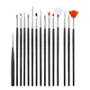 15Pcs Nail Art Acrylic Brush Set Painting Pen Art Salon Brush Acrylic Nail Brush Nail Polish Brushes Kit For Manicure Tool