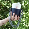PU Leather Ownware Cups حامل زجاجي محمول قنينة جلدية حقيبة من كوب القهوة الصديقة للبيئة.