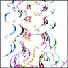 Other Event Party Supplies Festive Home Garden Decor Double Spiral Ornaments Diy Ceiling Hanging Streamers Swirl Wedding Sparkl Ribbon Bir