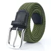 Belts Ladies High Quality Fashion Knitted Pin Buckle Belt Ribbon Accessories Men Casual Breathable Canvas Woven Luxury Elastic BeltBelts Eme