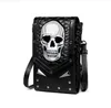 Medieval Retro Steampunk Single Shoulder Messenger Bag Unisex Outdoor Skull Rivet Locomotive Bag Neutral Pu Leather Backpack