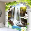 Beach Tapestry Seaside Landscape Background Wall Hanging 3d Digital Printing Living Room Bedroom Decoration Large Blanket J220804