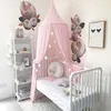 Baby Canopy Mosquito Bed Cama Canopy Cortina Berço Rede Pink Girls Princess Play Tent for Kids Kids Room Decoração 220531