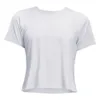 LU Yoga Action toujours Women039s t-shirt à manches courtes en vrac respirant sport haute élasticité hauts en cours d'exécution Fitness chemises de gymnastique9817129