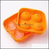 Andra barprodukter Barware Kitchen Dining Home Garden Sile Ice Ball Mold Four Hole Cube Tray Party Whisky Cocktail Cold Drink Candy 1448