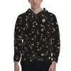 Men's Hoodies & Sweatshirts Music Pattern - Black And Gold Men Hoodie Tracksuits Men's SweatshirtMen's