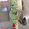 Femmes Top Qualité Designer Montre Rose Bleu Vert Bracelet En Cuir Véritable Horloge Ronde Cadran Verre Miroir Quartz Importé Mouvement Étanche Montres D'affaires