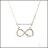 ペンダントネックレスペンダントジュエリー925 Sterling sier Cubic Zirconia Infinity Love Necklace gold sie for for for for high quality we