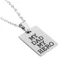 Fashion Sale Father's Day Gifts Dad My Hero Pendant Necklace Chains Father Daddy Jewelry