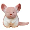 CM Söt hamsterfylld plushie grå vitrosa långa öron kanin plysch livliga djur mus leksak för barn xmas gåva j220704