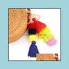 Keychains Fashion Accessories Cute Pompom Tassel Keyring Boho Bag Charm Pendant Keychain For Women Purse Handbag Decor Jewelry Y423Z D Dhnmo