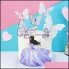 Other Event Party Supplies Festive Home Garden Baking Cake Decorate Purple Beauty Butterfly Shaped Gilding Plug In Unit Evening Wedding De