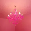 Hangende lampen Europees roze kristal kroonluchter ktv love el kinderen slaapkamer prinses kamer romantische kroonluchterpendant