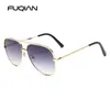 Fuqian Classic Metal Tion Sunglasse Fashion Pilot Pilot Sun Glasses Men GradientレンズドライビングシェードレディースUV400 2205102507698