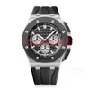 HJD Luxury Men's Quartz A Mechanical Watches 44mm Ceramic Dial Stainless Steel Case Gummi Strap Sapphire Mekanisk Luminous291L