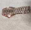 Мужские часы 228345 228348 228349 228398 Розовое золото алмазной панель дата 41 мм римский циферблат Автоматическое механическое движение