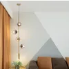 Lâmpadas pendentes Pós -modernas Luzes Mágicas de Vidro Mágico Nórdico Candelador de Bola Reta para Modelo Estudos de Estudo Living Loft Pedido de quarto