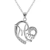 Pendentif Colliers Simple En Forme De Coeur Collier Femmes Or En Acier Inoxydable Lien Cristal Bijoux De Mode Maman CadeauPendentif