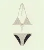Femmes une épaule maillots de bain une pièce petite lettre découpé Bikini ensemble Push Up maillot de bain maillot de bain maillot de bain
