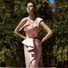 2022 Sexy Split Sirène Robes De Bal Volants Une Épaule Appliqued Satin Longueur De Plancher Robes De Soirée Arabe Robes De Fiançailles