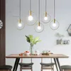 Lampade a sospensione Vetro LED Lampada a sospensione moderna Lampadario Lampadario Accessori per la cucina Ristorante nordico Lampade a soffitto a sospensionePendente