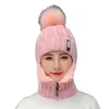 Banie / Caps crânes Femmes Femmes de ski de chapeau en tricot en laine pour femme d'hiver à la vent, tricot extérieur chaud épais siamois écharpe collier girl davi22