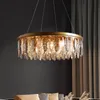 Modern living room chandeliers round gold hanging lamp rectangle kitchen fixture crystal chandelier for bedroom indoor lighting