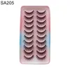 10 Pairs Natural 3D Lashes Thick Wispy Faux Mink Eyelash Reusable Soft Cross Rainbow Tray Eyelashes Extension for beginner Makeup