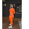Women's Plus Size Tracksuits Gx8547 Drop Fashion 2022 Orange Velvet Jumpsuit Women Bodysuits Ladies Long Sleeve Bodycon Velour JumpsuitsWome