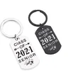 Keychains Classe de 2022 Presente de graduação Presente de aço inoxidável Tag Keychain Inspirational Jóias DIY personalizadas por atacado ENEK22