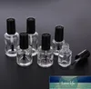 5 ml 10 ml 15 ml bouteilles d'huile polies à ongles en verre vides avec bouchon blanc avec brosse contenant d'huile à ongles cosmétique SN724