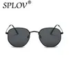 SPLOV RAY Märkesdesigner Kvinnor Polariserade solglasögon Square Polygon Sun Glasses Men Retro Shades Hexagon Metal Frame Top UV400 220518