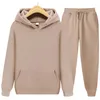 New Hoodie Men's Ladies Casual Wear Sportswear Suit Solid Color Pullover Pants Suit Autumn And Winter Fashion Suit