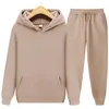 Nouveau sweat à capuche hommes dames tenue décontracté vêtements de sport costume couleur unie pull pantalon costume automne et hiver costume de mode