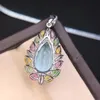 Pendant Necklaces Exquisite Water Drop Necklace Inlay Multi Color Crystal Zircon Fashion S925 Jewelry For Women Wedding Anniversary GiftsPen