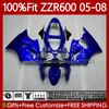 kawasaki 검은 색 화염을위한 OEM 바디 사출 금형 Ninja ZZR600 05-08 ZZR600 05-08 ZZR-600 600 CC 05 06 07 08 Cowling 38HC.6 ZZR 600 600CC 2005 2006 2008 2008 2008 100 % 맞는 페어링 키트