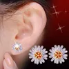 Boucles d'oreilles en argent Floral marguerite fleur boucles d'oreilles mode frais tournesol boucles d'oreilles fille oreilles bijoux