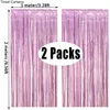 Parti Dekorasyonu 2 Pack Glitter Metalik Folyo Tinsel Fringe Perde Zemin Doğum Günü Düğün Bachelorette Dekorasyonları Yetişkin AnniversaryParty