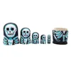 1 5 PcsSet Skull Russian Dolls Hand Painted Home Decor Birthday Gifts Baby Toy Nesting Dolls Wooden Matryoshka Toys 220707