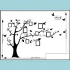 Wall Stickers Home Decor Garden Large Family Tree Picture Frames Diy Po Gallery Frame Sticker voor woonkamer slaapkamer bank achtergrond 180x25