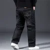 Fashion 10xl übergroße Jeans Männer Fett lose Hosen lässige Cargohose Schwarze Baggy komfortable Arbeit täglich 220813