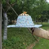 2022 Opvouwbare Hand Fan Sun 2 In1 Draagbare Floral Gedrukt Bamboe Hoed Outdoor Reizen Vrouwelijke Zee Holiday Sunhat Summer Caps