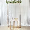 3pcs Luxury extérieur pelouse arc arc de mariage Décoration de mariage fond de bienvenue Banner Flag exposition Plinth Table Table Cake Stand Birthday Balloon Balloon Rack