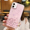 Damer Glitter Clear Telefonfodral för iPhone 14 13 12 11 Pro XS Max XR 8 7 Plus Samsung S22 Luxury Cover Soft Shell Suffproof Anti Drop