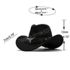 Wome Men Black Wool Chapeu Western Cowboy Kapelusz Dżentelmen Jazz Sombrero Hombre Cap Cowgirl Hats Rozmiar 56-58cm