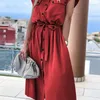 Celmia Elegant Dress Fashion Summer Women Lapel Party Short Sleeve Casual Buttons Vintage High Waist Midi Vestidos D220615